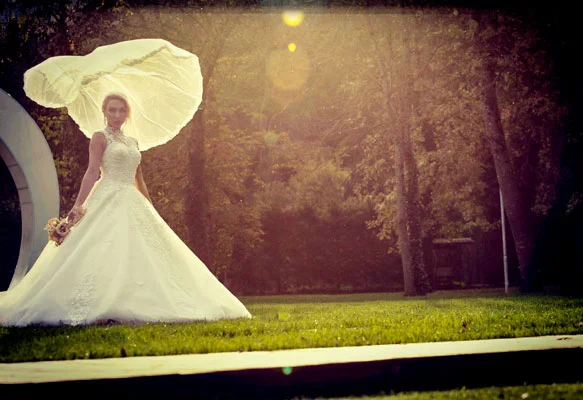 Istanbul Wedding Photography Bride Bridal Tour Suspended in the Orange Autumn Air