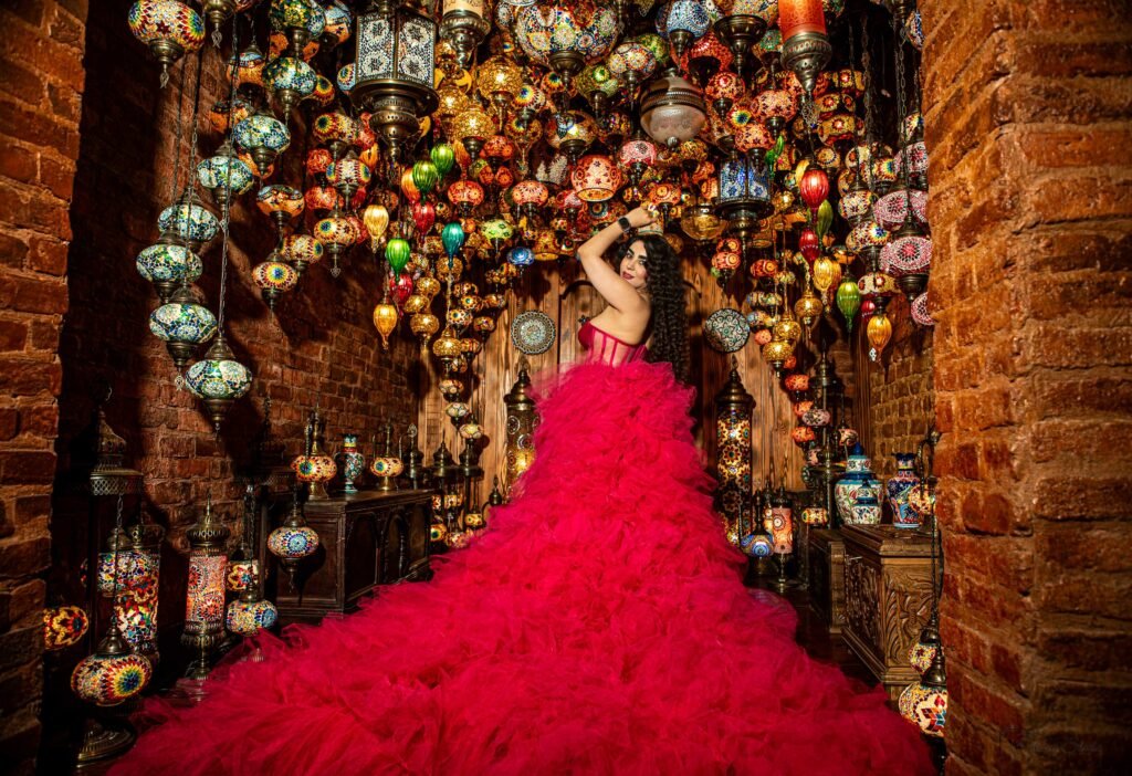 Modeling photography in Istanbul by flying dress