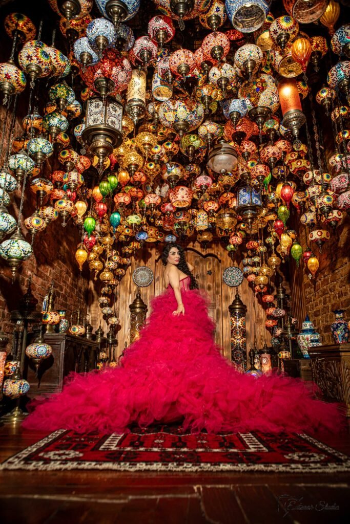 Modeling photography in Istanbul by flying dress
