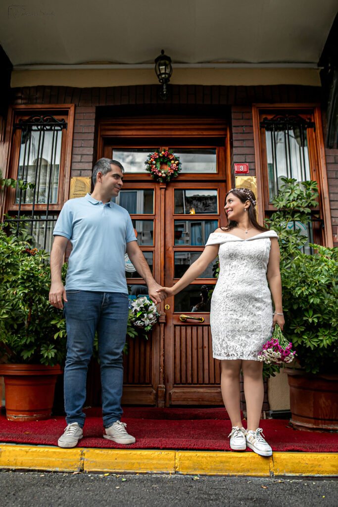The Color of Love in Büyükada's Alleys | Couple Photography by Historic Doors