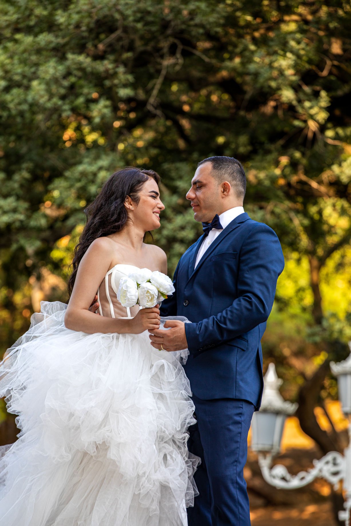 Professional wedding photography in beautiful Istanbul autumn featuring unique attire